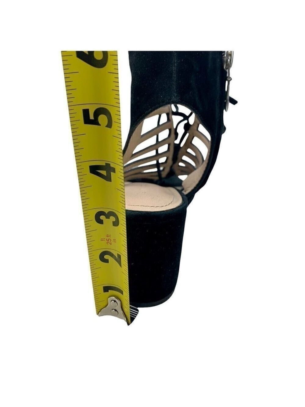 Pour La Victoire Amabelle Black Suede Leather Gladiator Cage Sandal 7.5 - Picture 7 of 10